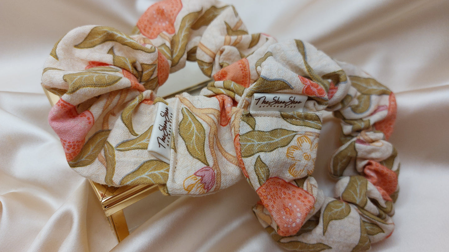 Peachy Garden ShooShoo Bomull Scrunchie - Handgjord