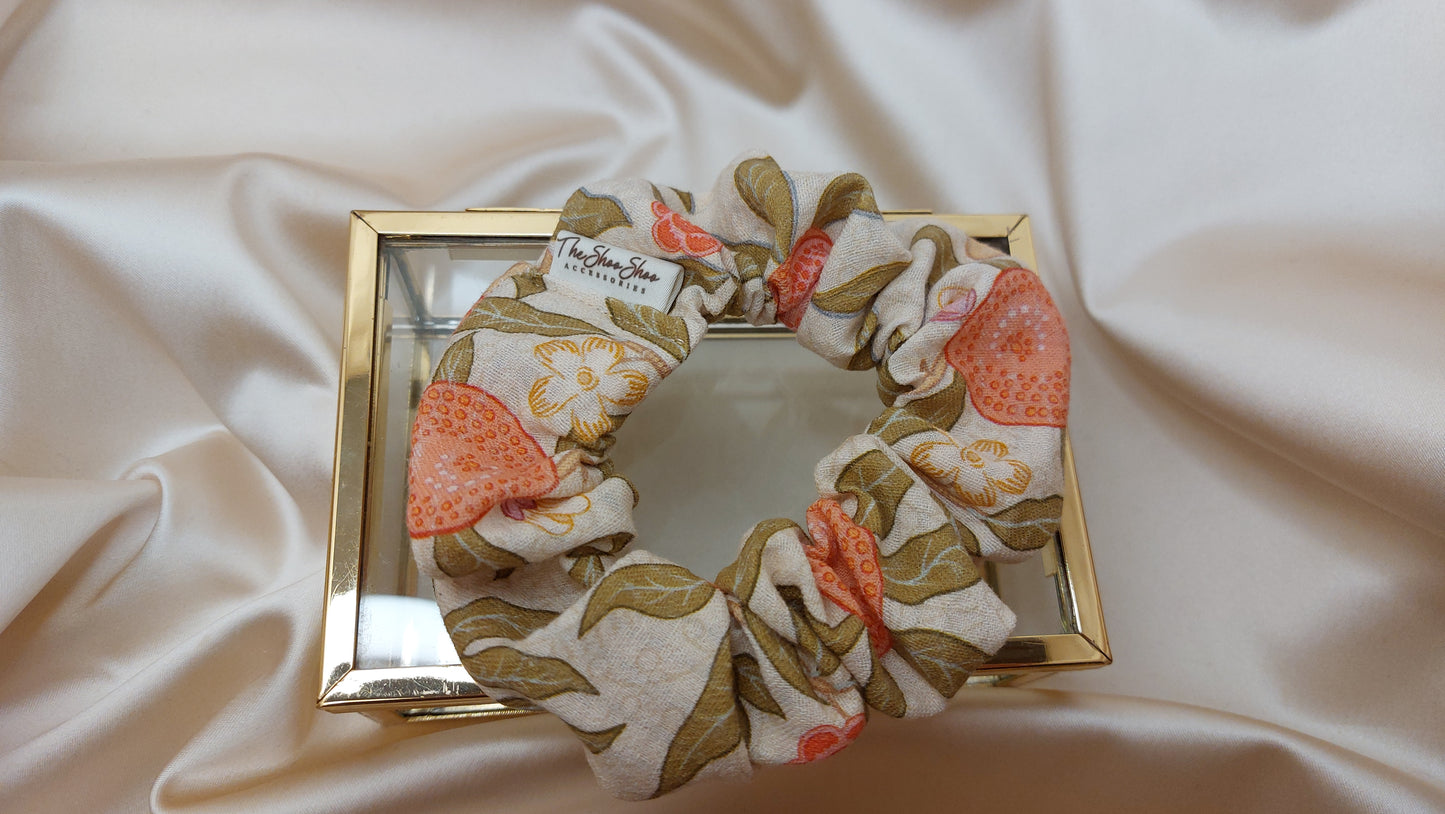 Peachy Garden ShooShoo Bomull Scrunchie - Handgjord
