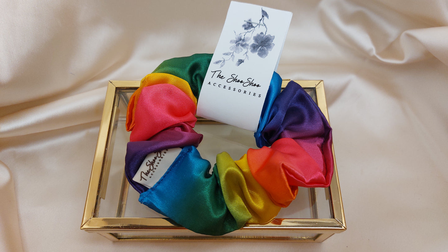 Sweet Rose ShooShoo Satin Scrunchie - Handmade