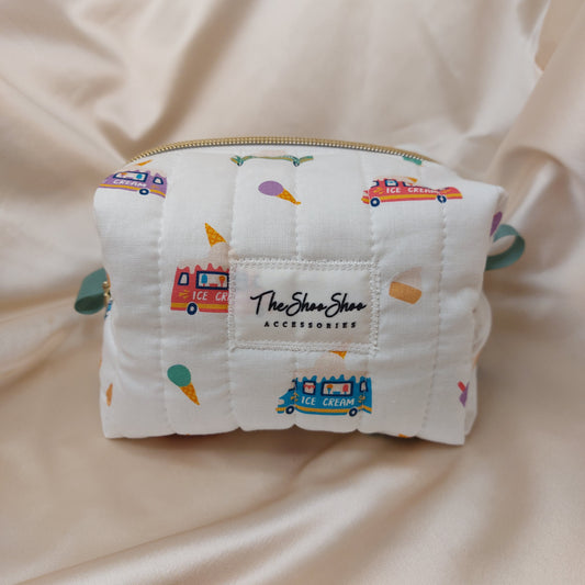 Handquiltad Mini Beauty Bag – Ice Cream Trucks | TheShooShoo
